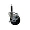 Service Caster 3.5'' SS Soft Rubber Swivel 3/4'' Expanding Stem Caster with Brake SCC-SSEX20S3514-SRS-TLB-34 - alternate 1